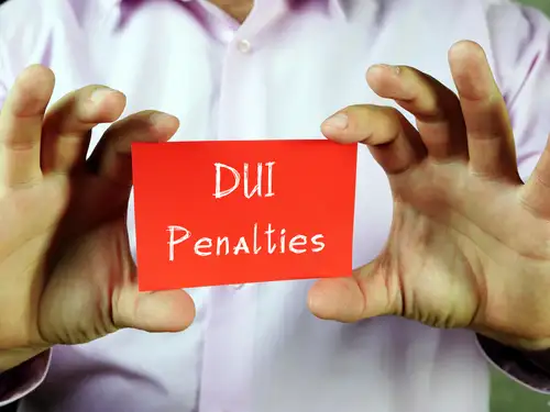 Concept About DUI Penalties with the Phrase on Paper