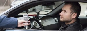 Driver Receiving Roadside Drug Testing