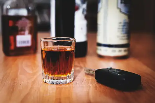 car keys and liquor