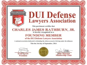 dui defense lawyer association certificate